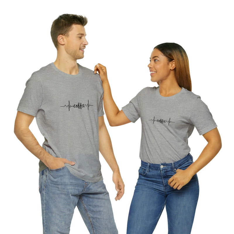 Coffee Pulse Unisex Jersey Short-Sleeve Tee - Funny & Relatable T-Shirt for Coffee Lovers - Soft & Comfortable - Made in the USA