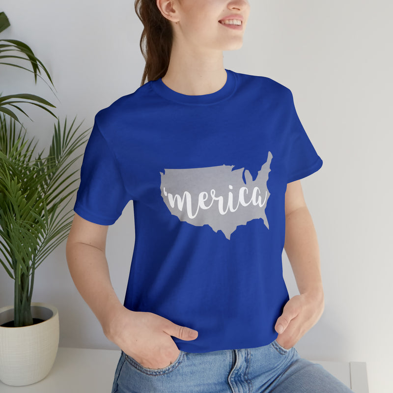 Merica Jersey Short Sleeve Tee - Soft, Comfortable, Patriotic - Made in the USA