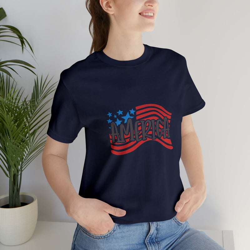 America Short Sleeve Tee - Soft & Comfortable - Patriotic Clothing - Made in the USA