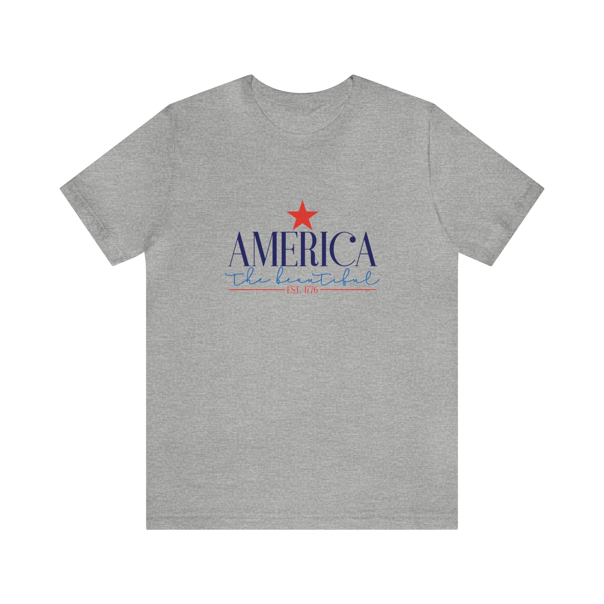 America the Beautiful Short Sleeve Tee - Soft & Comfortable - Patriotic Clothing - Made in the USA