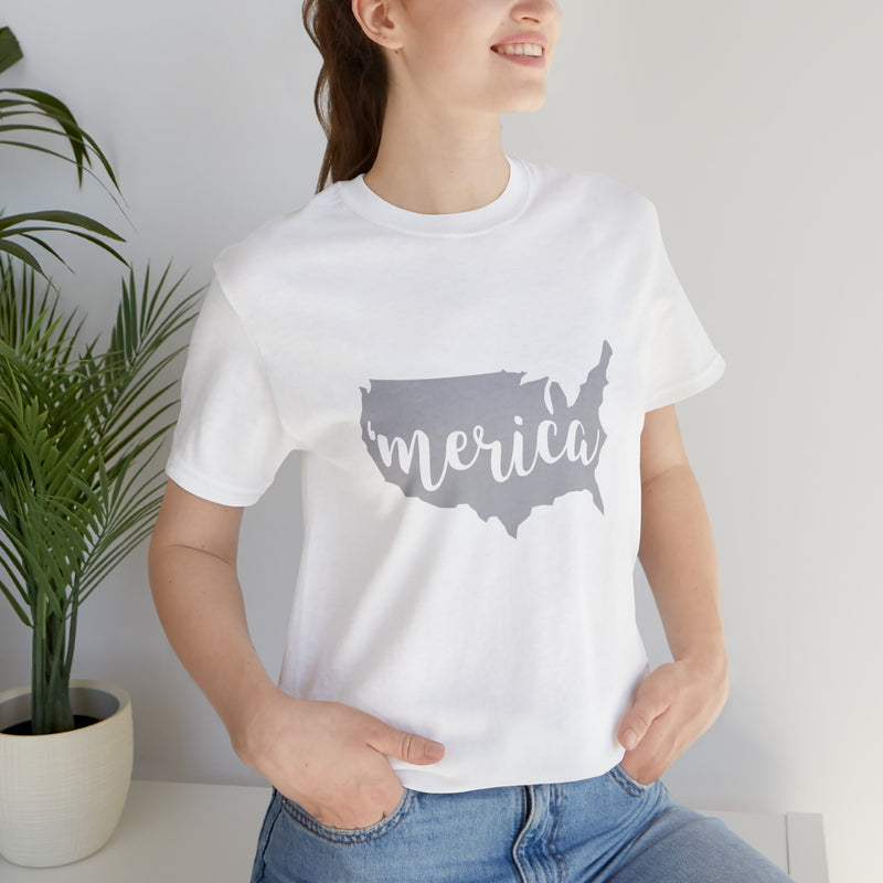 Merica Jersey Short Sleeve Tee - Soft, Comfortable, Patriotic - Made in the USA