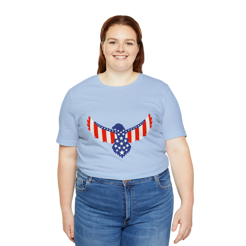 American Flag Eagle Short Sleeve Tee - Soft & Comfortable - Patriotic Clothing - Made in the USA