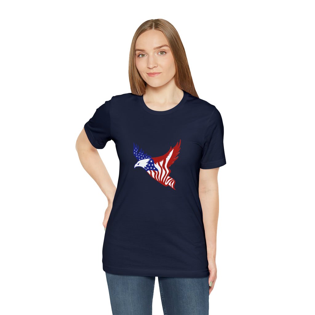 American Eagle Flag Short Sleeve Tee - Soft & Comfortable - Patriotic Clothing - Made in the USA