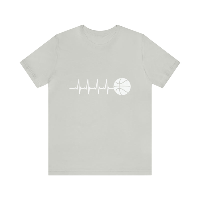 Basketball Pulse Short-Sleeve Tee - Funny & Fan T-Shirt for Basketball Lovers - Soft & Comfortable - Made in the USA