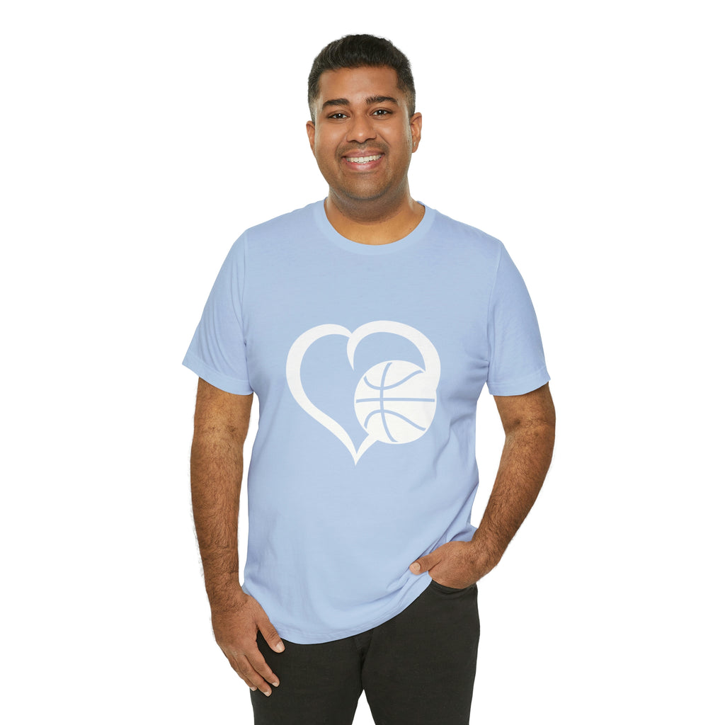 Basketball Heart Short-Sleeve Tee - Cute & Stylish T-Shirt for Basketball Lovers - Soft & Comfortable