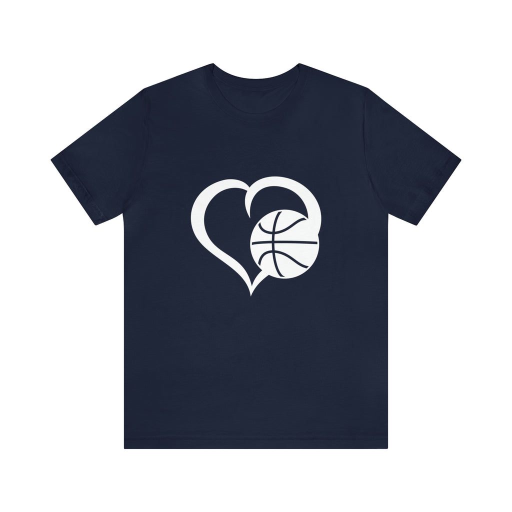 Basketball Heart Short-Sleeve Tee - Cute & Stylish T-Shirt for Basketball Lovers - Soft & Comfortable