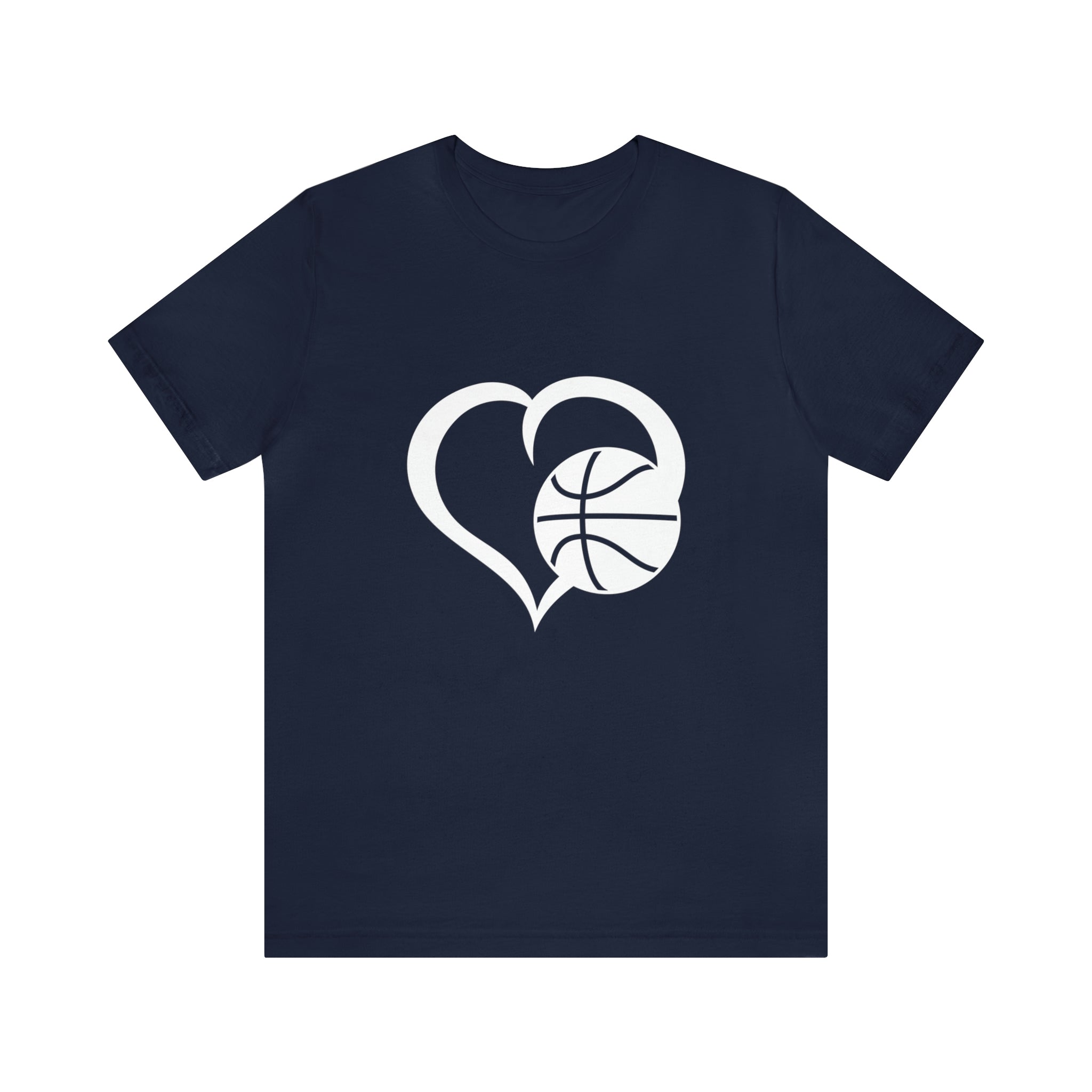 Basketball Heart Short-Sleeve Tee - Cute & Stylish T-Shirt for Basketball Lovers - Soft & Comfortable