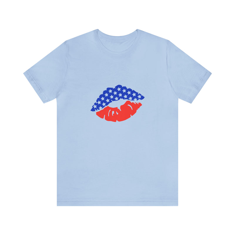 American Lips Short Sleeve Tee - Soft & Comfortable - Patriotic Clothing - Made in the USA