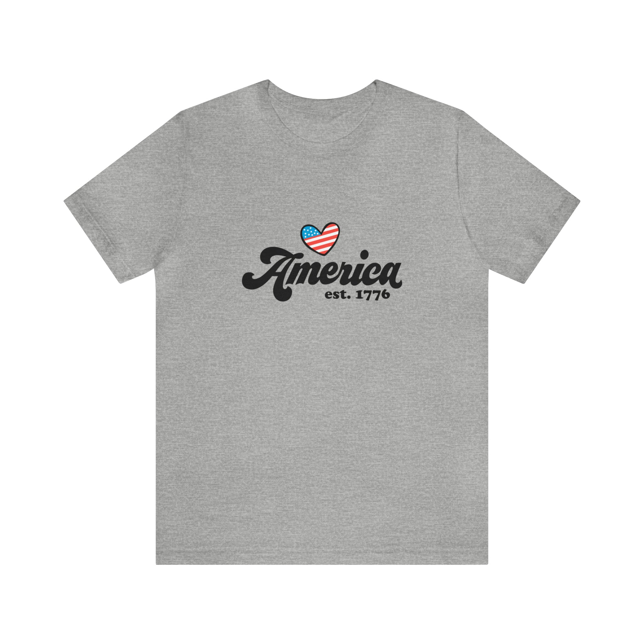 America Est. 1776 Retro Short Sleeve Tee - Soft & Comfortable - Patriotic Clothing - Made in the USA