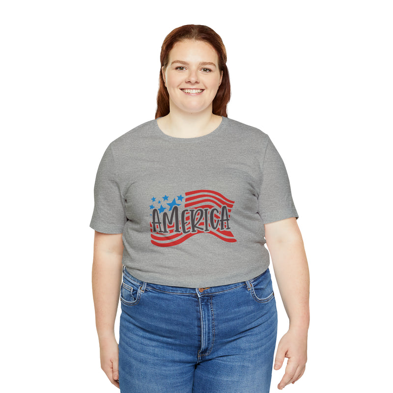 America Short Sleeve Tee - Soft & Comfortable - Patriotic Clothing - Made in the USA