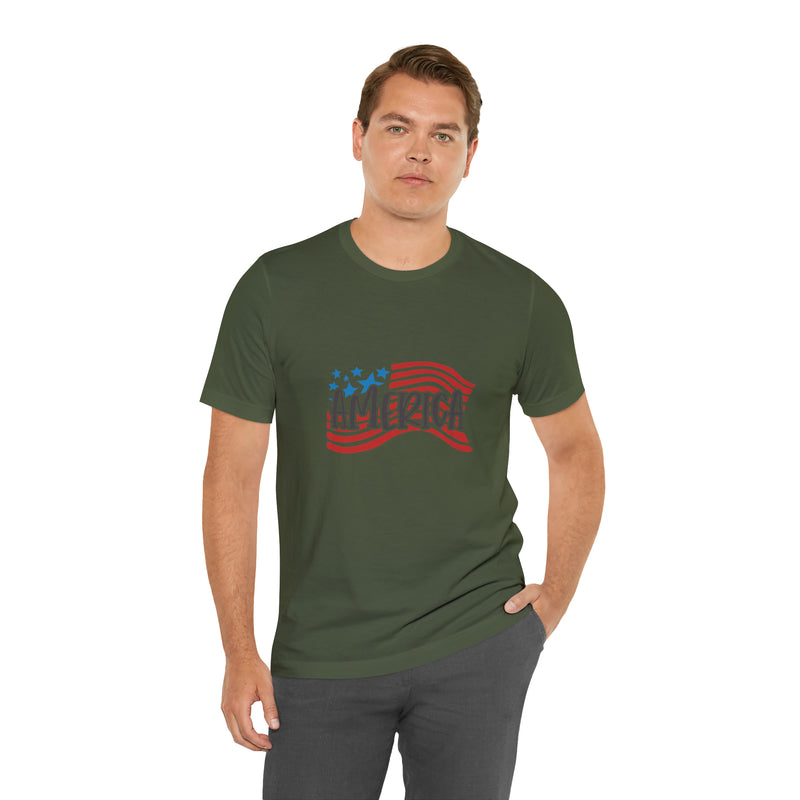 America Short Sleeve Tee - Soft & Comfortable - Patriotic Clothing - Made in the USA