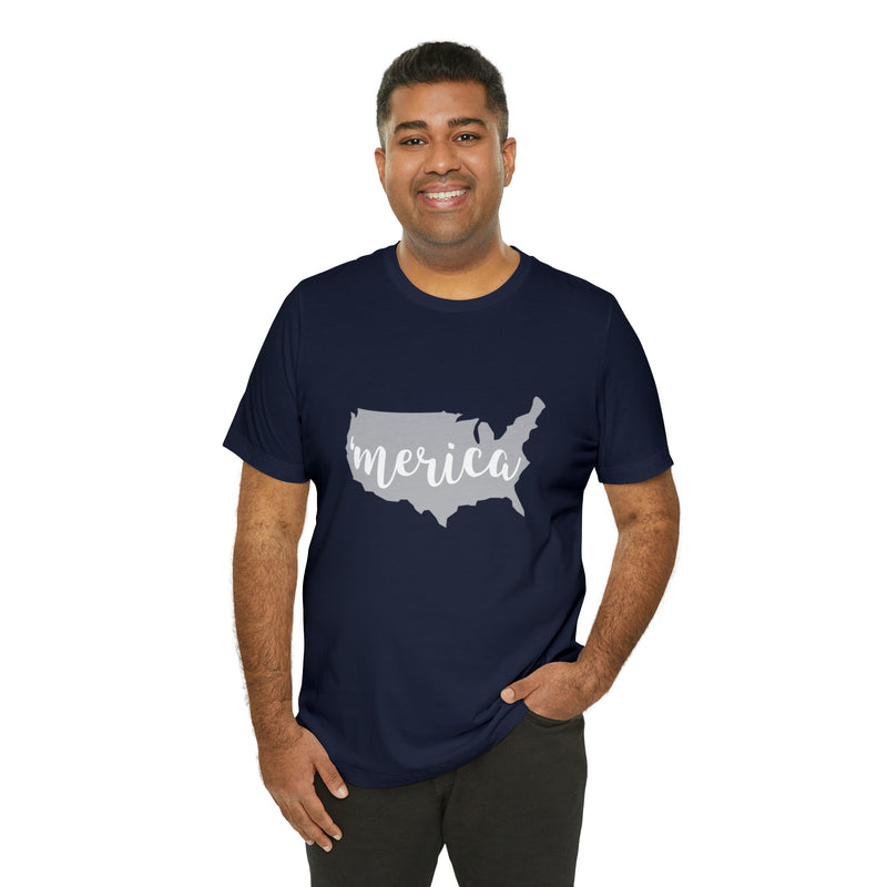 Merica Jersey Short Sleeve Tee - Soft, Comfortable, Patriotic - Made in the USA