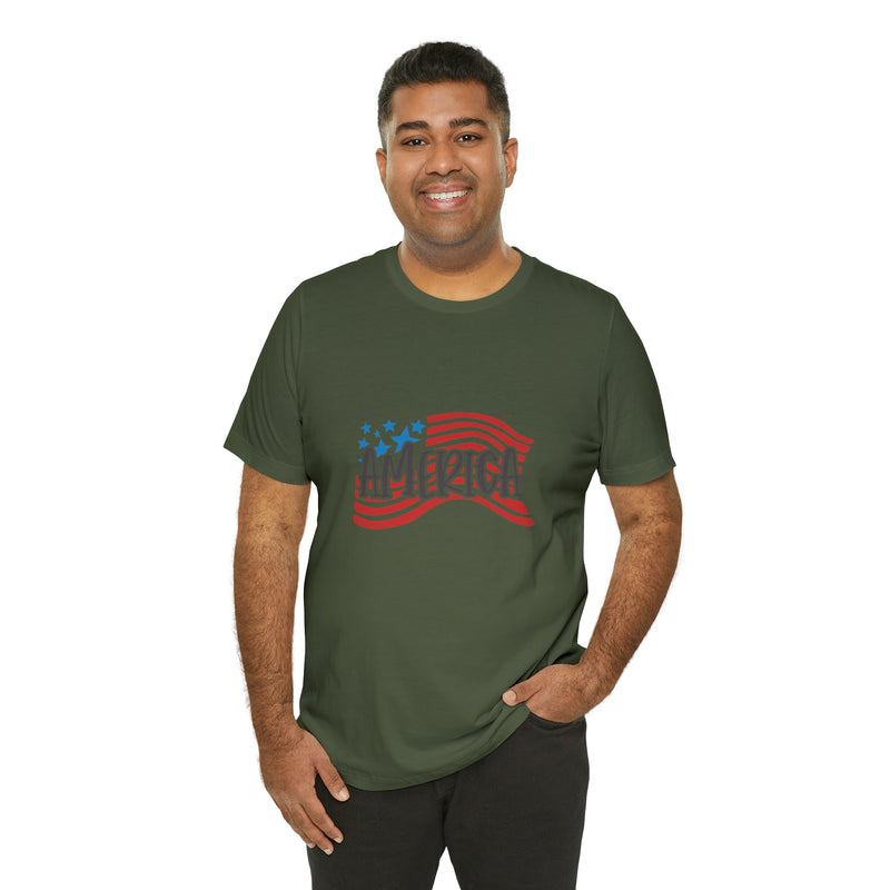 America Short Sleeve Tee - Soft & Comfortable - Patriotic Clothing - Made in the USA