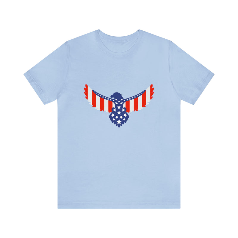 American Flag Eagle Short Sleeve Tee - Soft & Comfortable - Patriotic Clothing - Made in the USA