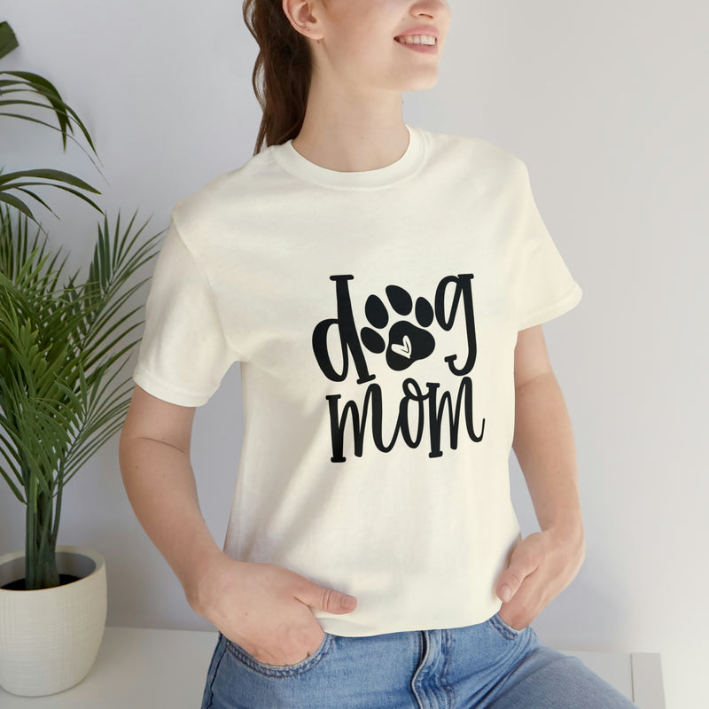 Dog Mom Heart Unisex Jersey Short-Sleeve Tee - Funny & Cute T-Shirt for Women & Men - Soft & Comfortable - Made in the USA