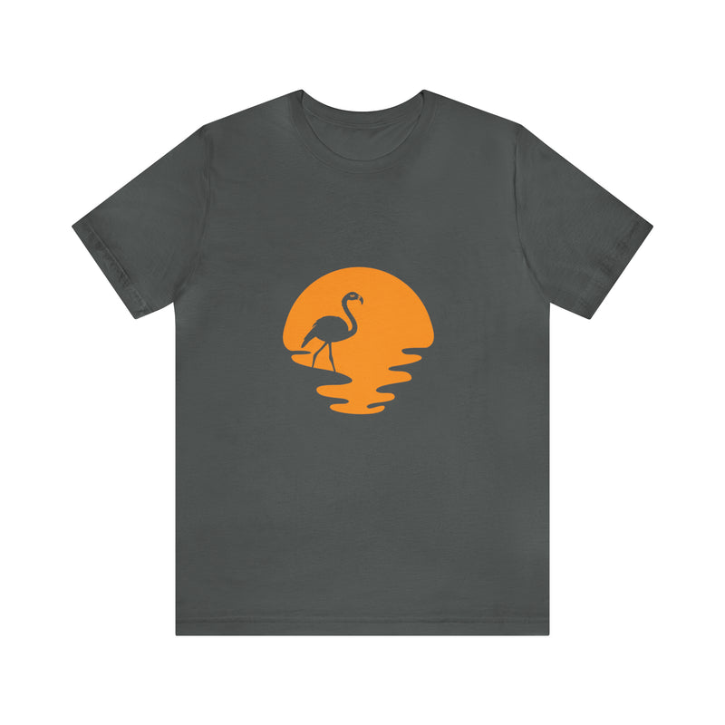 Flamingo Sunset Unisex Jersey Short-Sleeve Tee - Tropical & Relaxing T-Shirt for Flamingo Lovers - Soft & Comfortable - Made in the USA