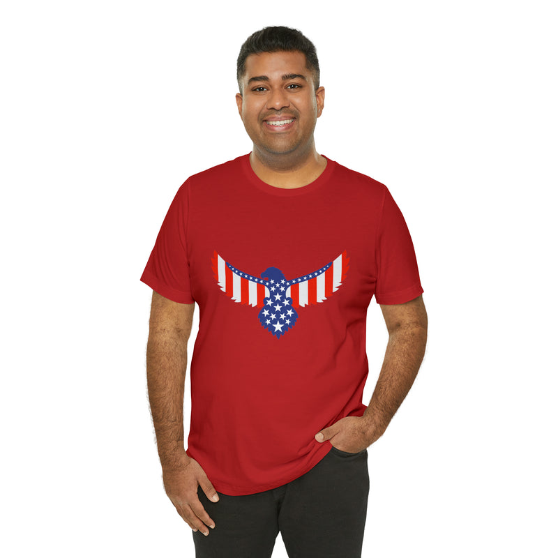 American Flag Eagle Short Sleeve Tee - Soft & Comfortable - Patriotic Clothing - Made in the USA