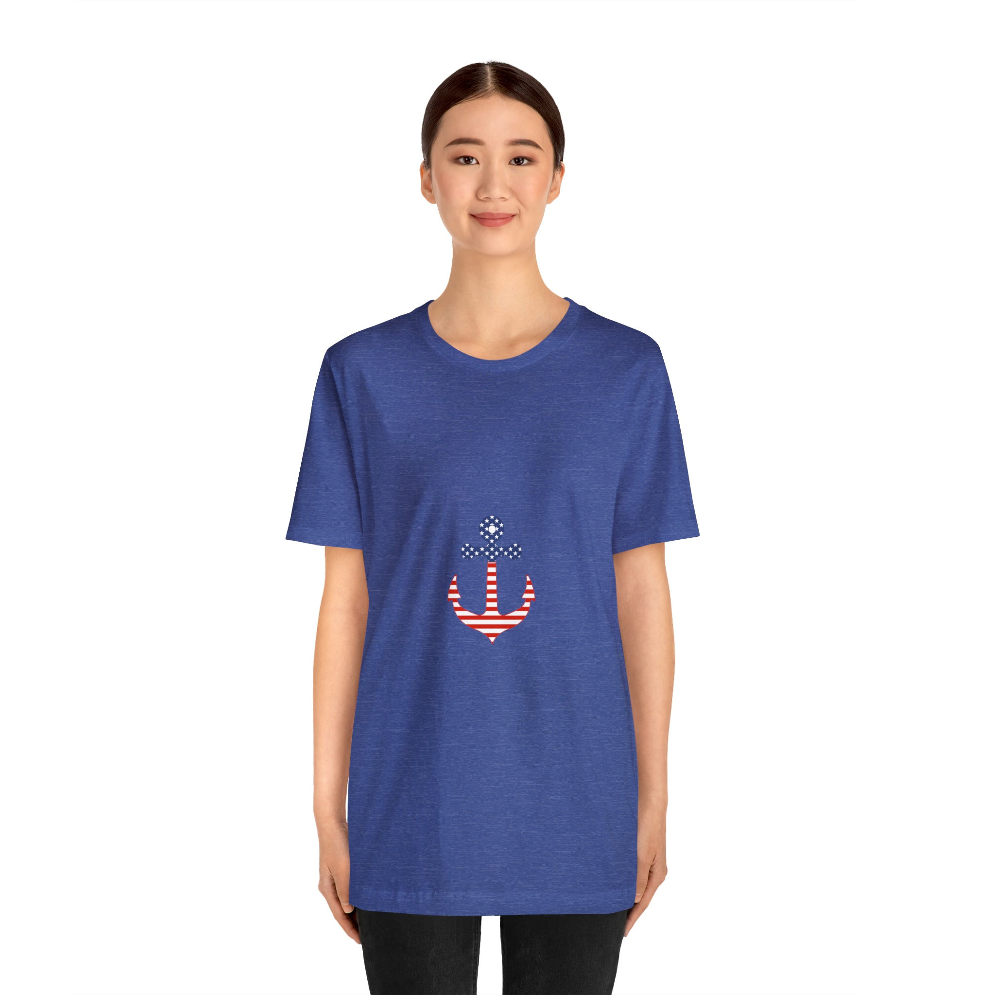 American Flag Anchor Short Sleeve Tee - Patriotic Clothing - Made in the USA