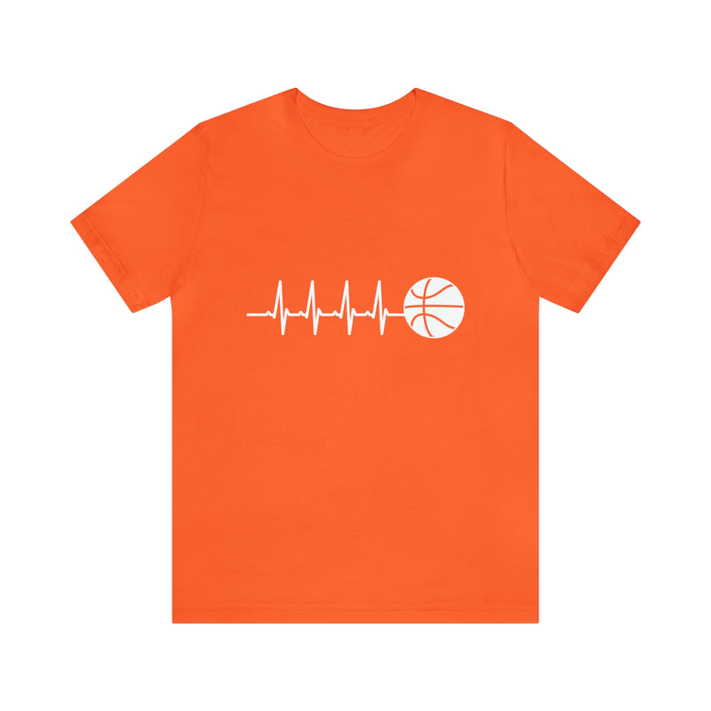 Basketball Pulse Short-Sleeve Tee - Funny & Fan T-Shirt for Basketball Lovers - Soft & Comfortable - Made in the USA