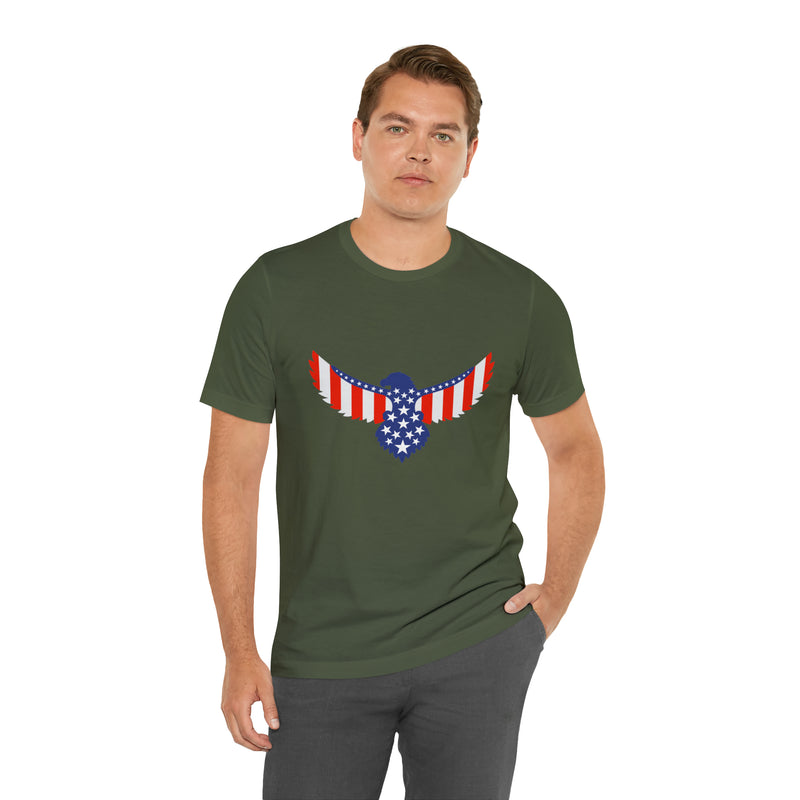 American Flag Eagle Short Sleeve Tee - Soft & Comfortable - Patriotic Clothing - Made in the USA