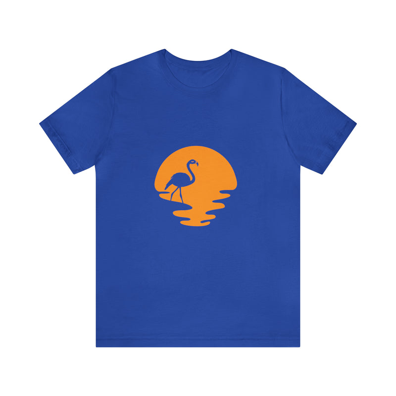 Flamingo Sunset Unisex Jersey Short-Sleeve Tee - Tropical & Relaxing T-Shirt for Flamingo Lovers - Soft & Comfortable - Made in the USA