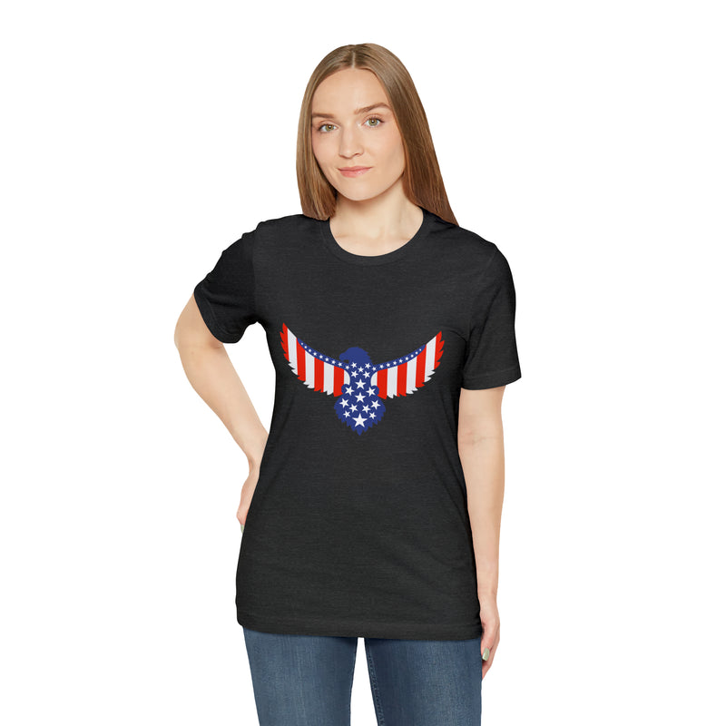 American Flag Eagle Short Sleeve Tee - Soft & Comfortable - Patriotic Clothing - Made in the USA