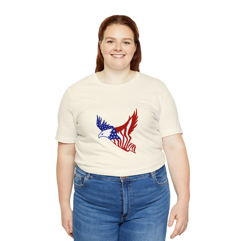 American Eagle Flag Short Sleeve Tee - Soft & Comfortable - Patriotic Clothing - Made in the USA