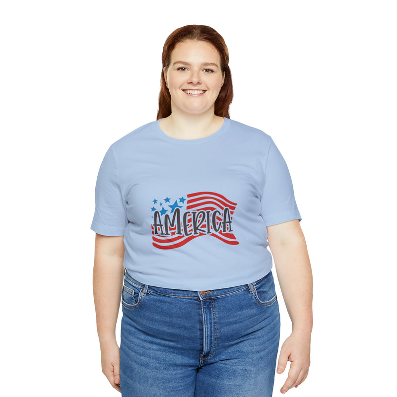 America Short Sleeve Tee - Soft & Comfortable - Patriotic Clothing - Made in the USA