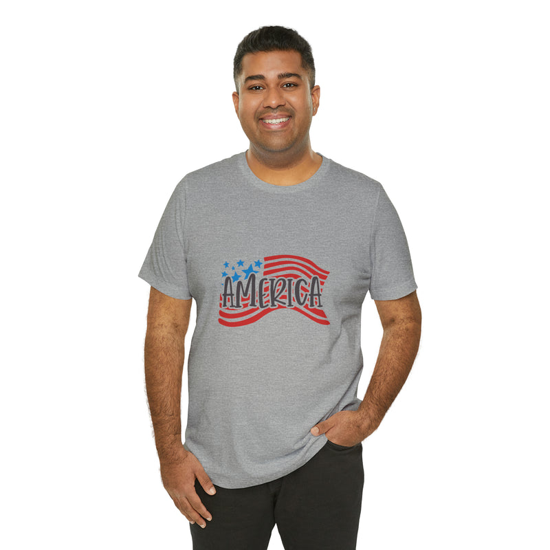 America Short Sleeve Tee - Soft & Comfortable - Patriotic Clothing - Made in the USA