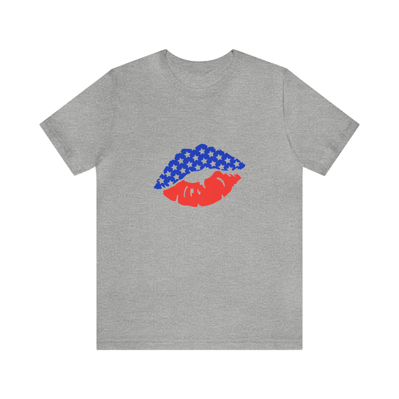 American Lips Short Sleeve Tee - Soft & Comfortable - Patriotic Clothing - Made in the USA