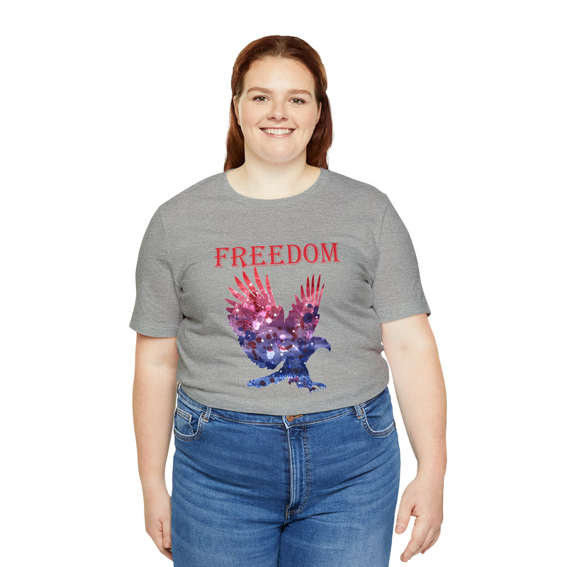 American Eagle Freedom Short Sleeve Tee - Soft & Comfortable - Patriotic Clothing - Made in the USA