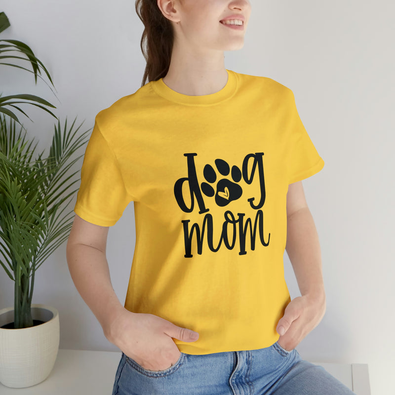 Dog Mom Heart Unisex Jersey Short-Sleeve Tee - Funny & Cute T-Shirt for Women & Men - Soft & Comfortable - Made in the USA