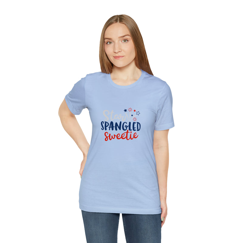 Star-Spangled Sweetie Jersey Short Sleeve Tee - Patriotic Clothing - Made in the USA