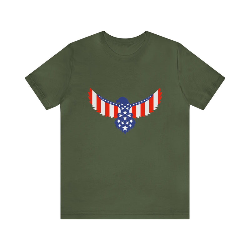 American Flag Eagle Short Sleeve Tee - Soft & Comfortable - Patriotic Clothing - Made in the USA