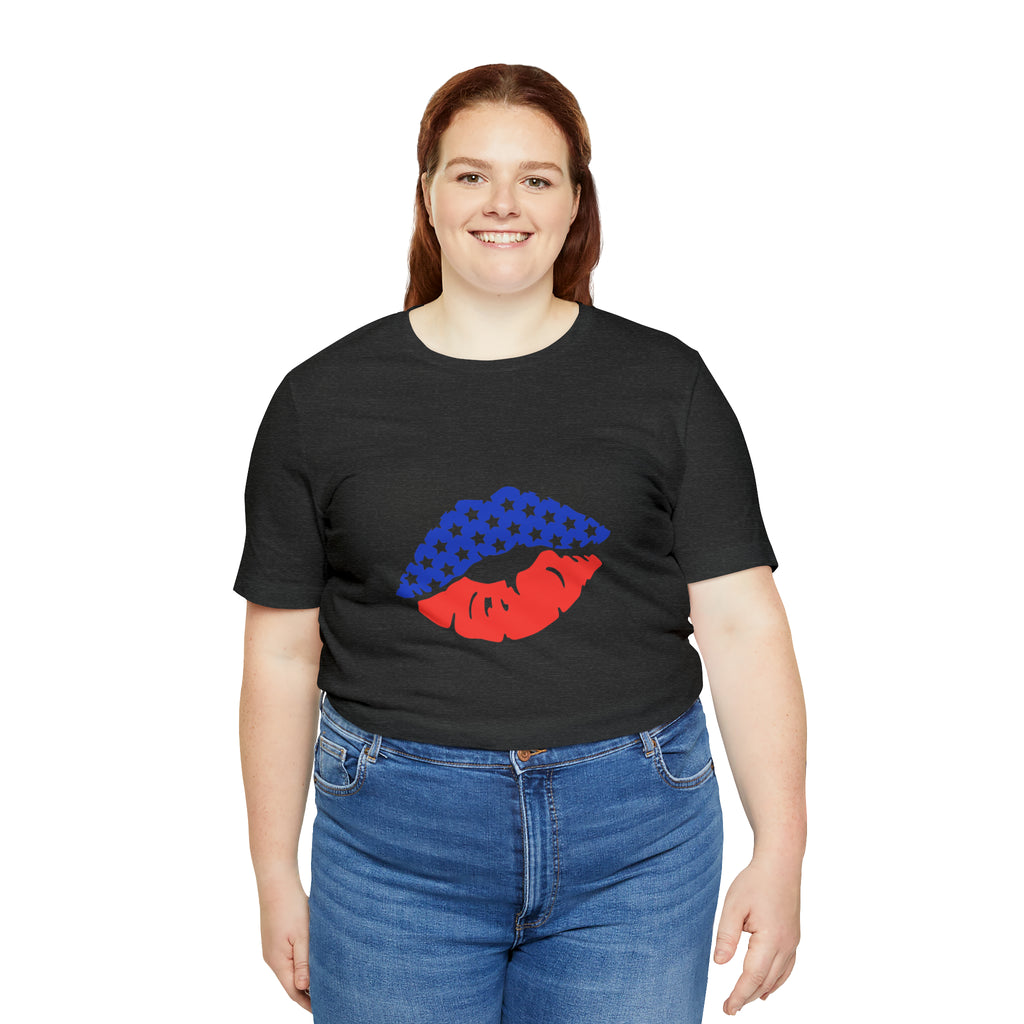 American Lips Short Sleeve Tee - Soft & Comfortable - Patriotic Clothing - Made in the USA