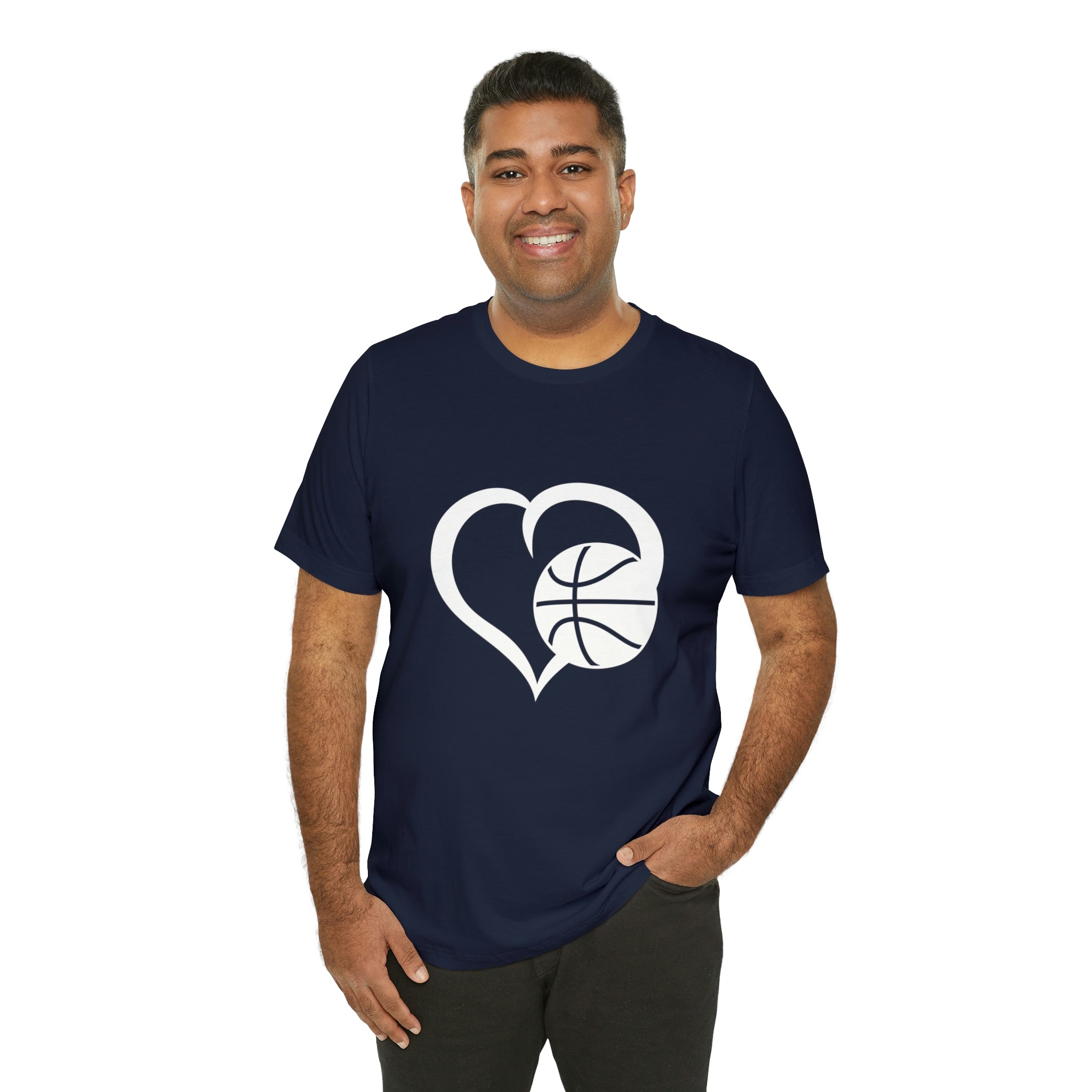 Basketball Heart Short-Sleeve Tee - Cute & Stylish T-Shirt for Basketball Lovers - Soft & Comfortable