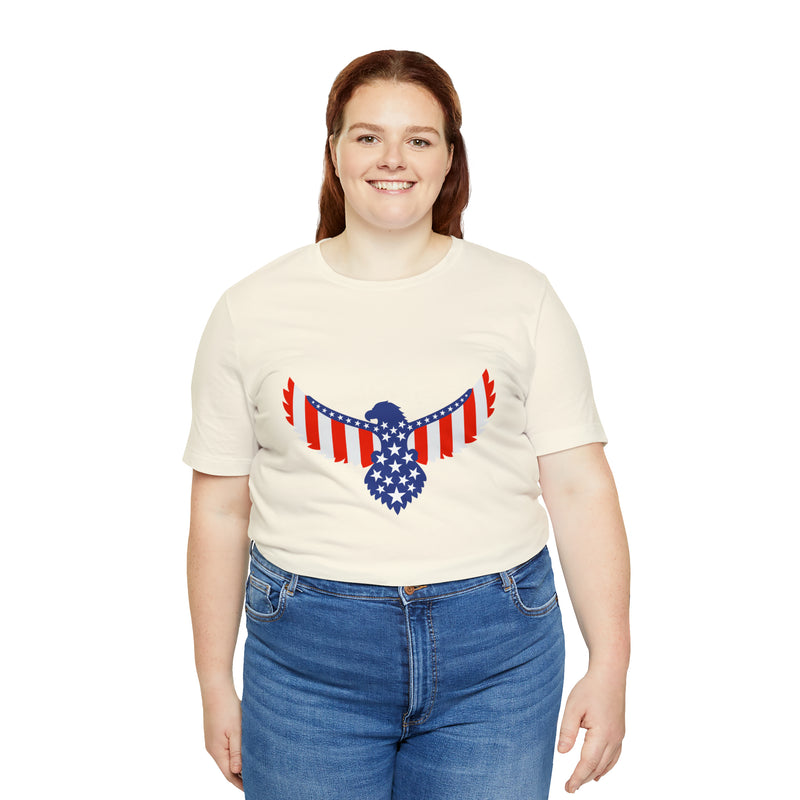 American Flag Eagle Short Sleeve Tee - Soft & Comfortable - Patriotic Clothing - Made in the USA