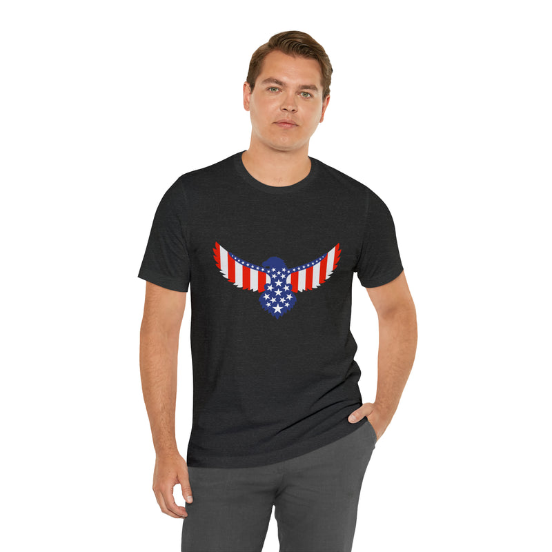 American Flag Eagle Short Sleeve Tee - Soft & Comfortable - Patriotic Clothing - Made in the USA