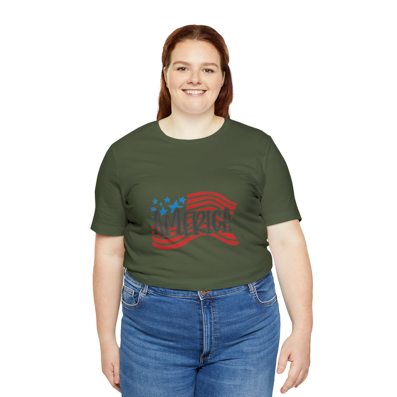 America Short Sleeve Tee - Soft & Comfortable - Patriotic Clothing - Made in the USA