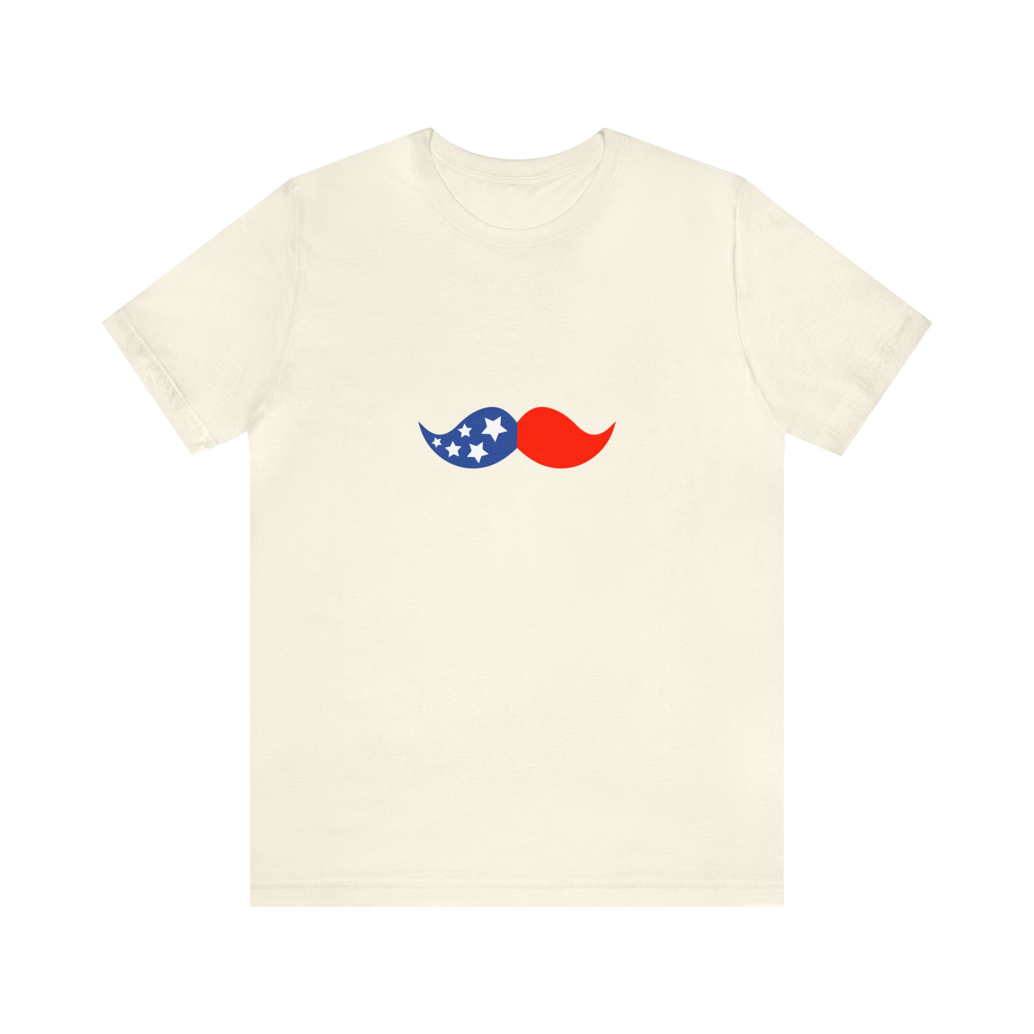 4th of July Mustache Jersey Short Sleeve Tee - Soft & Comfortable - Patriotic Clothing - Made in the USA