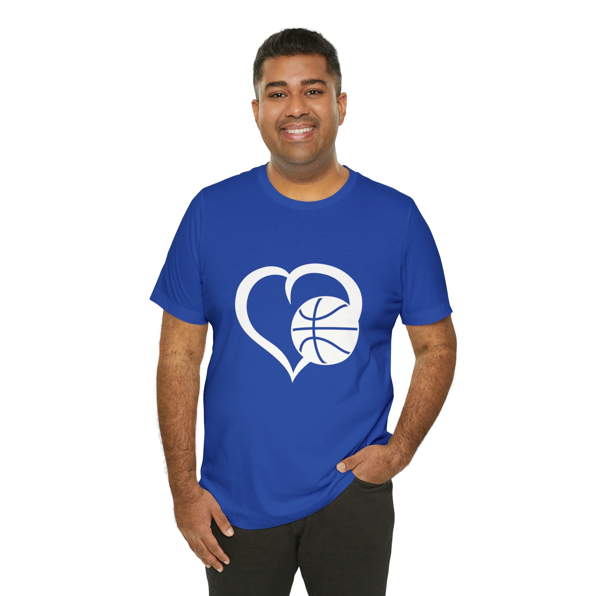 Basketball Heart Short-Sleeve Tee - Cute & Stylish T-Shirt for Basketball Lovers - Soft & Comfortable