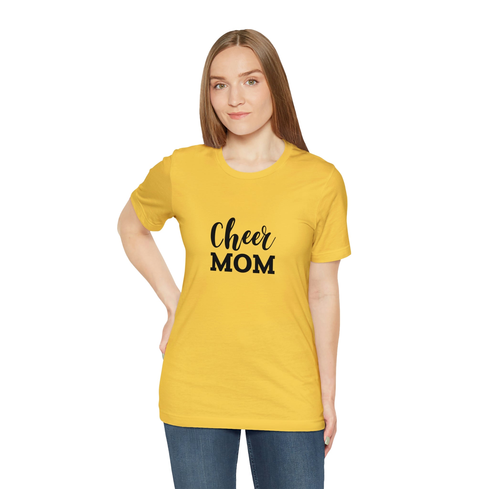 Cheer Mom Unisex Jersey Short-Sleeve Tee - Funny & Supportive T-Shirt for Cheer Moms - Soft & Comfortable