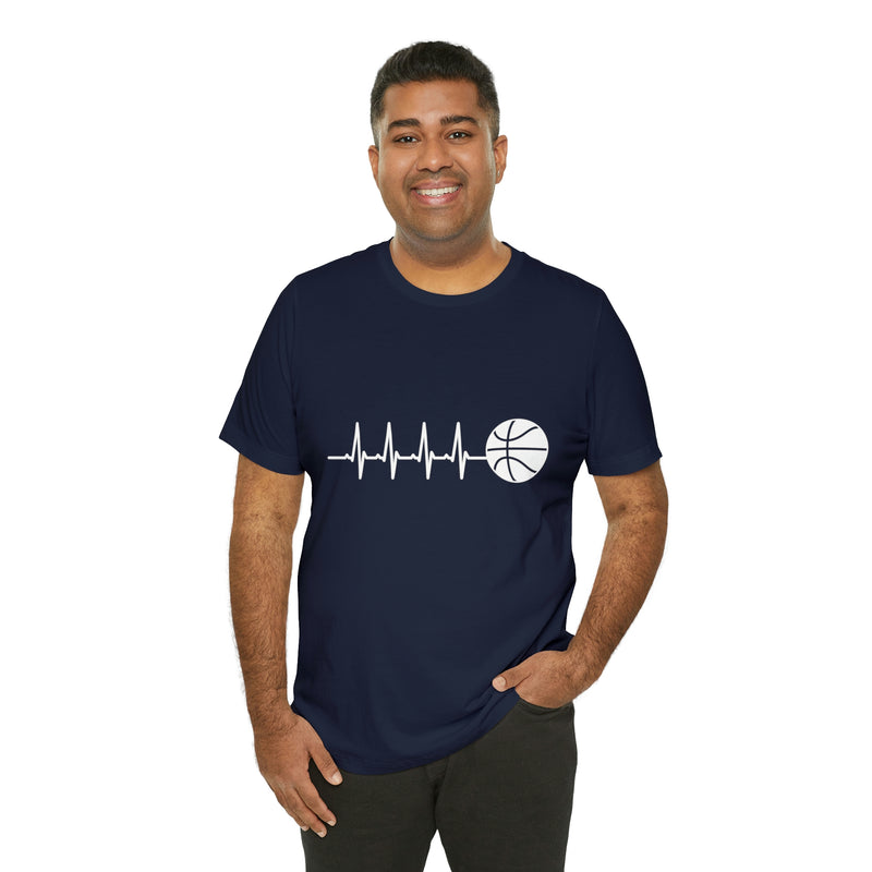 Basketball Pulse Short-Sleeve Tee - Funny & Fan T-Shirt for Basketball Lovers - Soft & Comfortable - Made in the USA