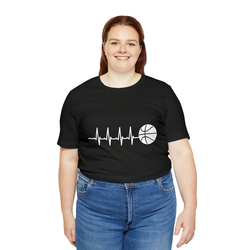 Basketball Pulse Short-Sleeve Tee - Funny & Fan T-Shirt for Basketball Lovers - Soft & Comfortable - Made in the USA