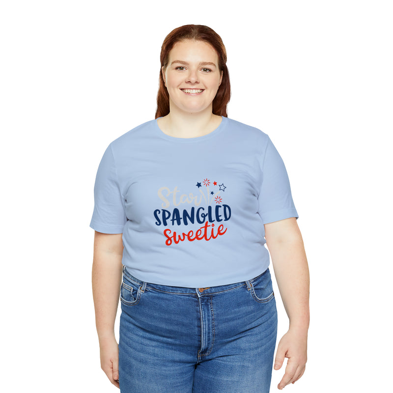 Star-Spangled Sweetie Jersey Short Sleeve Tee - Patriotic Clothing - Made in the USA