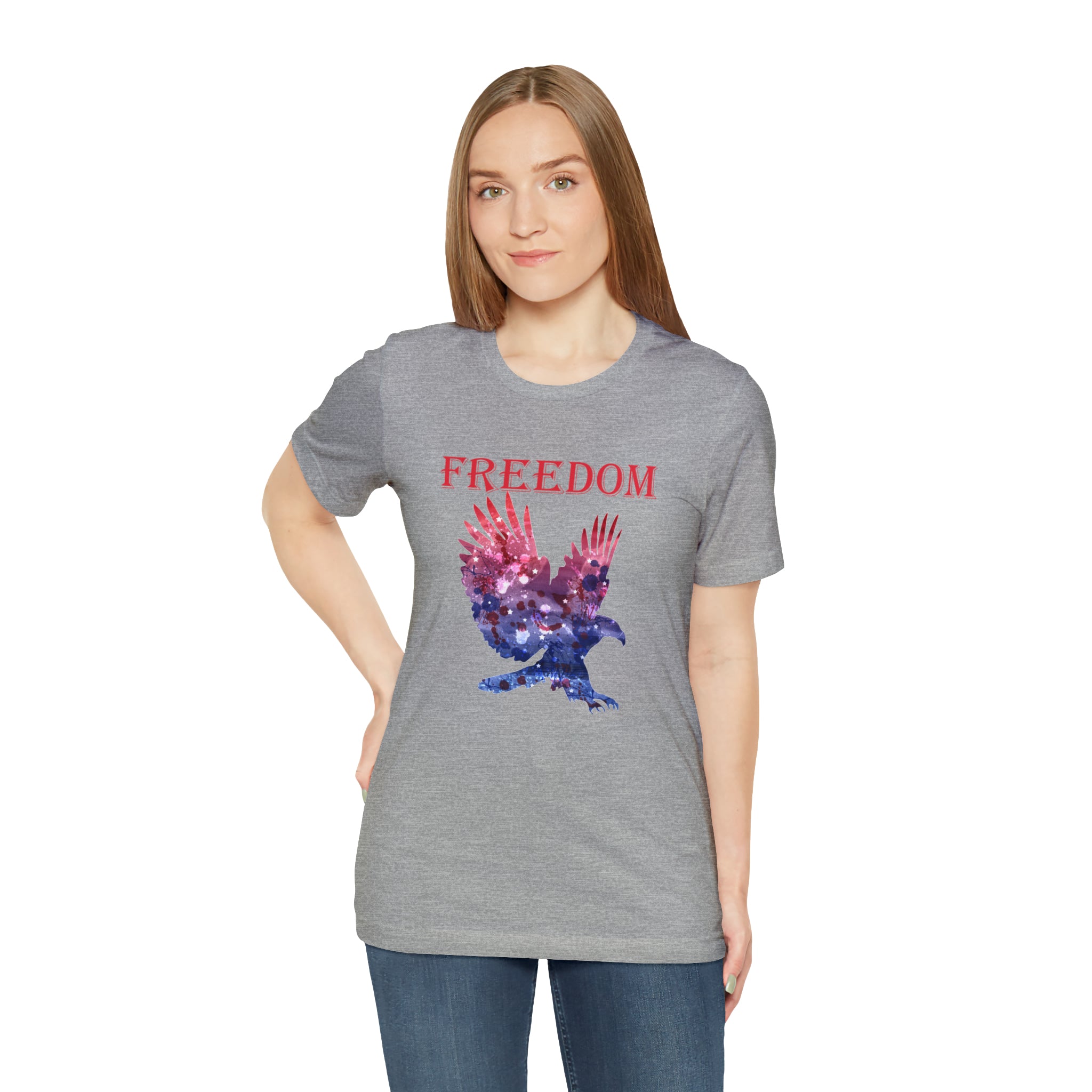 American Eagle Freedom Short Sleeve Tee - Soft & Comfortable - Patriotic Clothing - Made in the USA