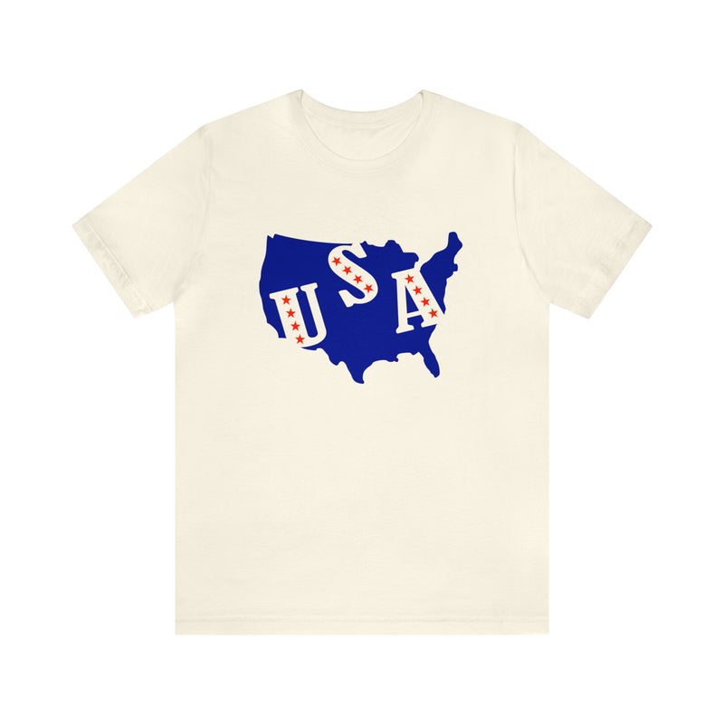 4th of July USA Jersey Short Sleeve Tee - Soft & Comfortable - Patriotic Clothing - Made in the USA