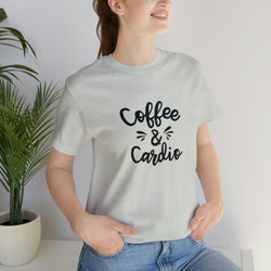 Coffee & Cardio Unisex Jersey Short-Sleeve Tee - Funny & Motivational T-Shirt for Coffee Lovers & Fitness Enthusiasts - Soft & Comfortable - Made in the USA