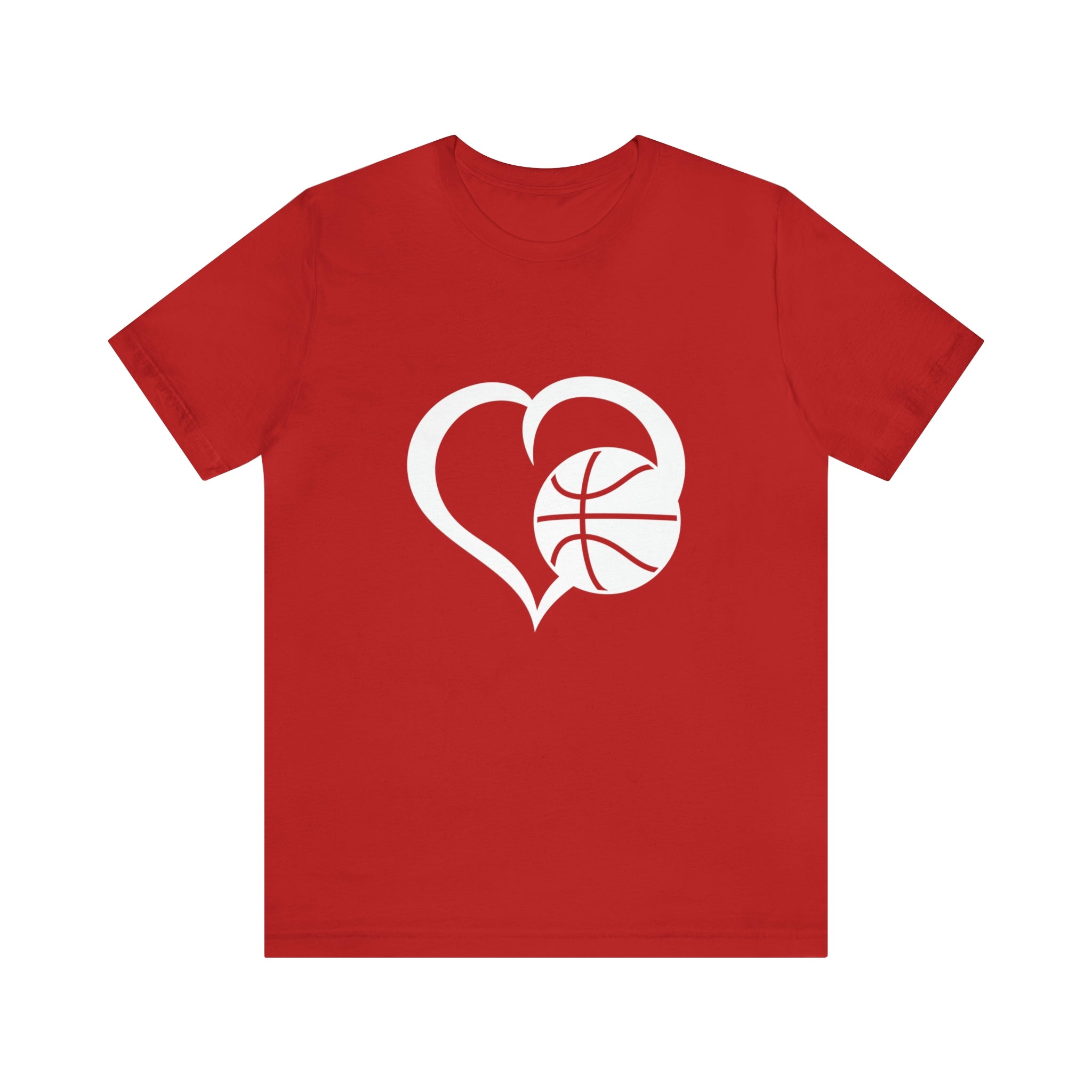 Basketball Heart Short-Sleeve Tee - Cute & Stylish T-Shirt for Basketball Lovers - Soft & Comfortable
