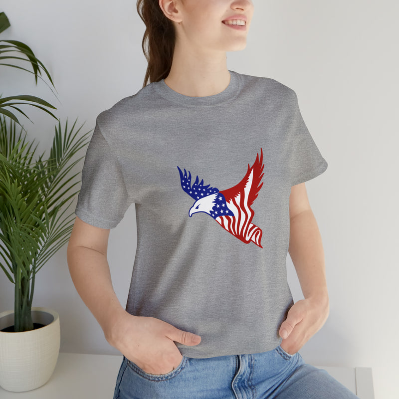 American Eagle Flag Short Sleeve Tee - Soft & Comfortable - Patriotic Clothing - Made in the USA